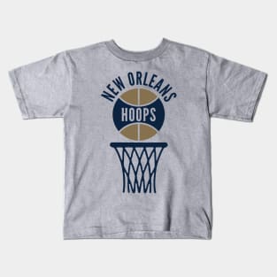 Retro New Orleans Hoops Logo Kids T-Shirt